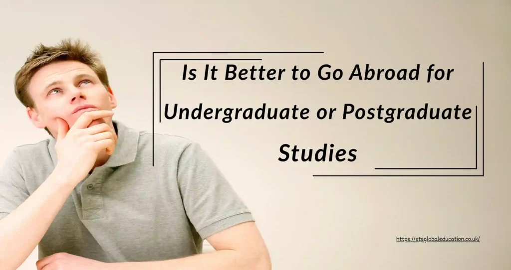 Cover image comparing undergraduate vs postgraduate study abroad options, helping international students choose the right path