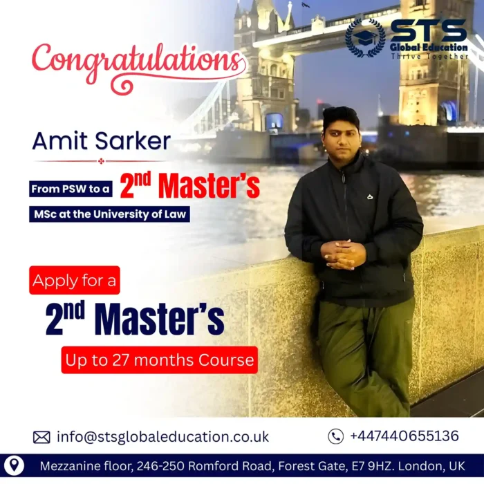 Second Master’s Degree in the UK, student success from PSW status to second masters in the uk