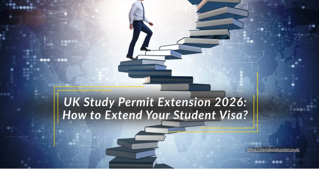 UK study permit extension 2026 guide showing steps to extend a UK student visa